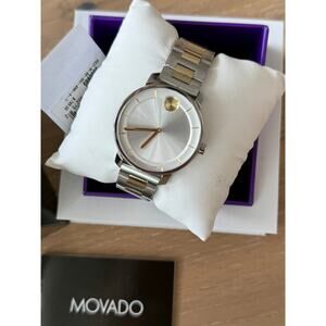 New Movado Bold Access 2 tone Silver Gold 38mm Womens Watch